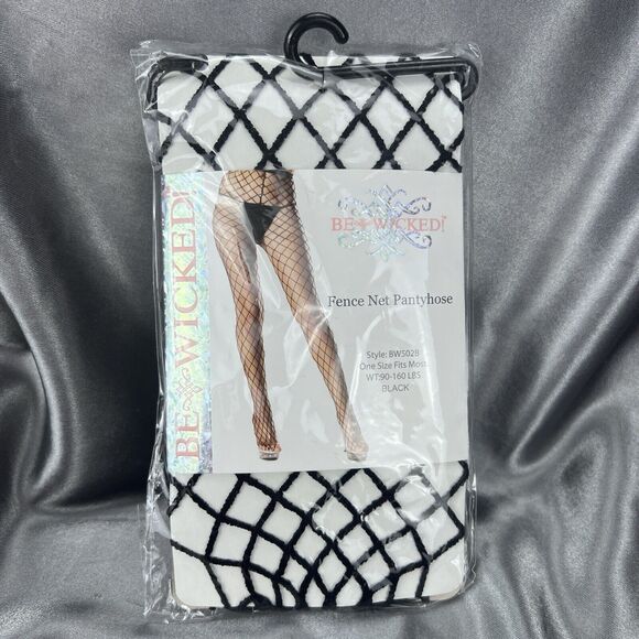 Be Wicked High Waist Fishnet Tights Fence Net Pantyhose Stockings Nylons Dance - Picture 1 of 6